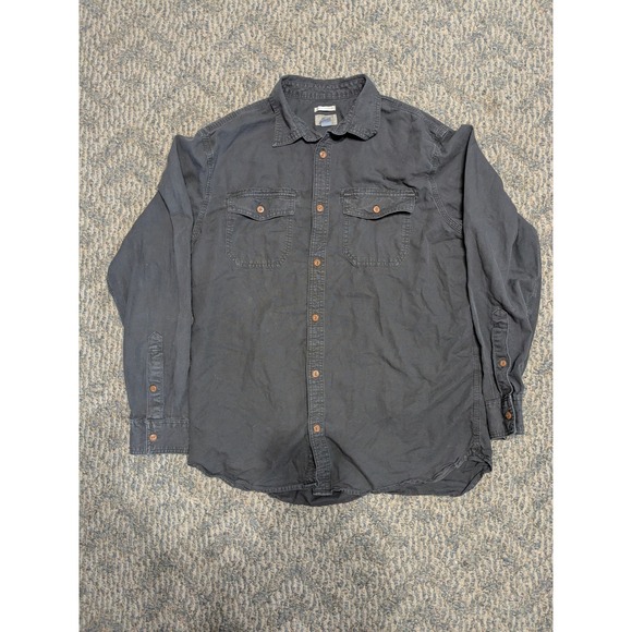 Old Navy Other - Old Navy Mens Panther Gray Canvas Long Sleeve 2-Pocket Utility Shirt Large L